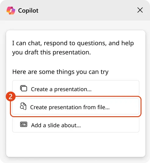 Copilot - Create presentation from file