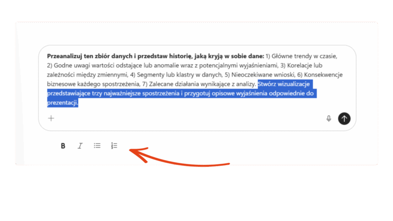 Nowa możliwość formatowania tekstu instrukcji wpisywanej do okna czatu