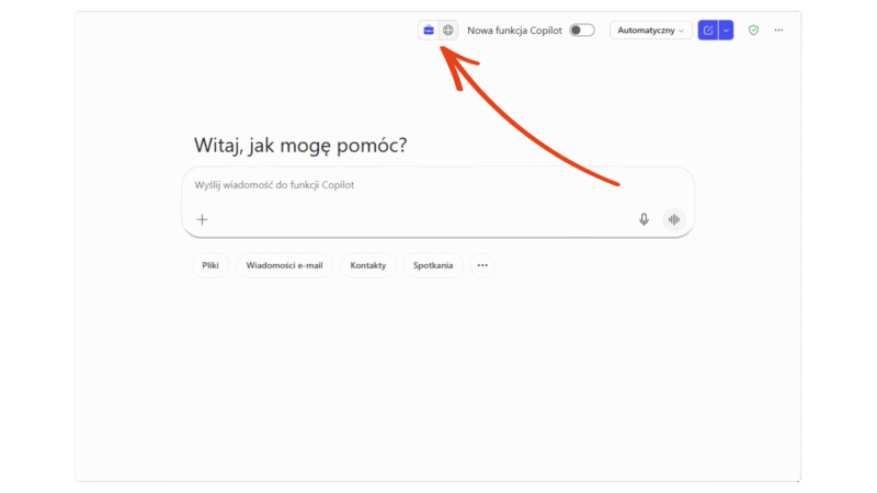 Stary interfejs z przełącznikiem Praca/Internet